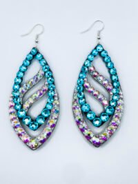 old elegance with these crystal-blue and AB rhinestone earrings