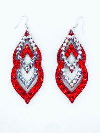 Handcrafted statement red earrings