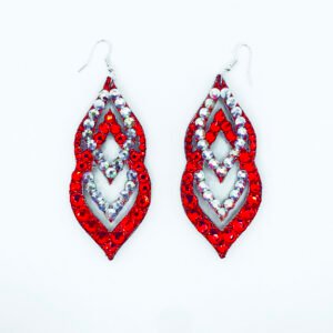 Handcrafted statement red earrings