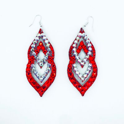Handcrafted statement red earrings