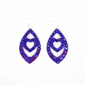 Heart – Double-Sided Rhinestone Earrings