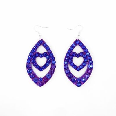 Heart – Double-Sided Rhinestone Earrings