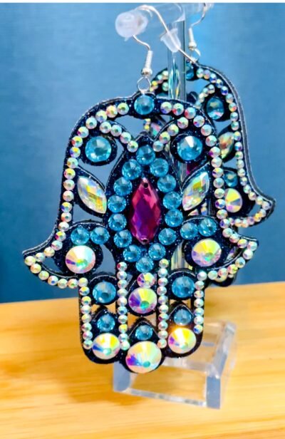 Multi Color Khamsa Earrings