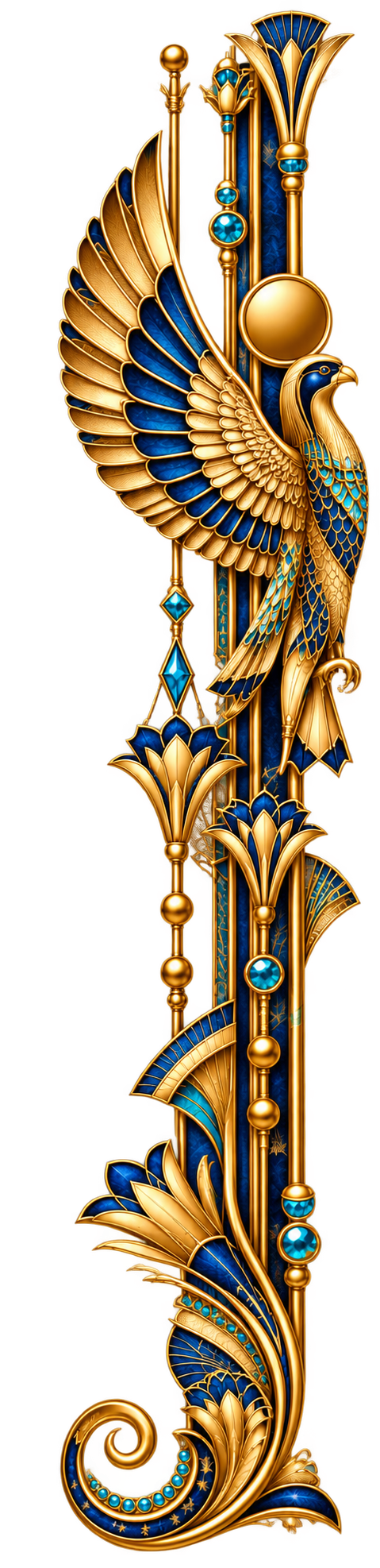 Egyptian Gold and Lapis Winged Border