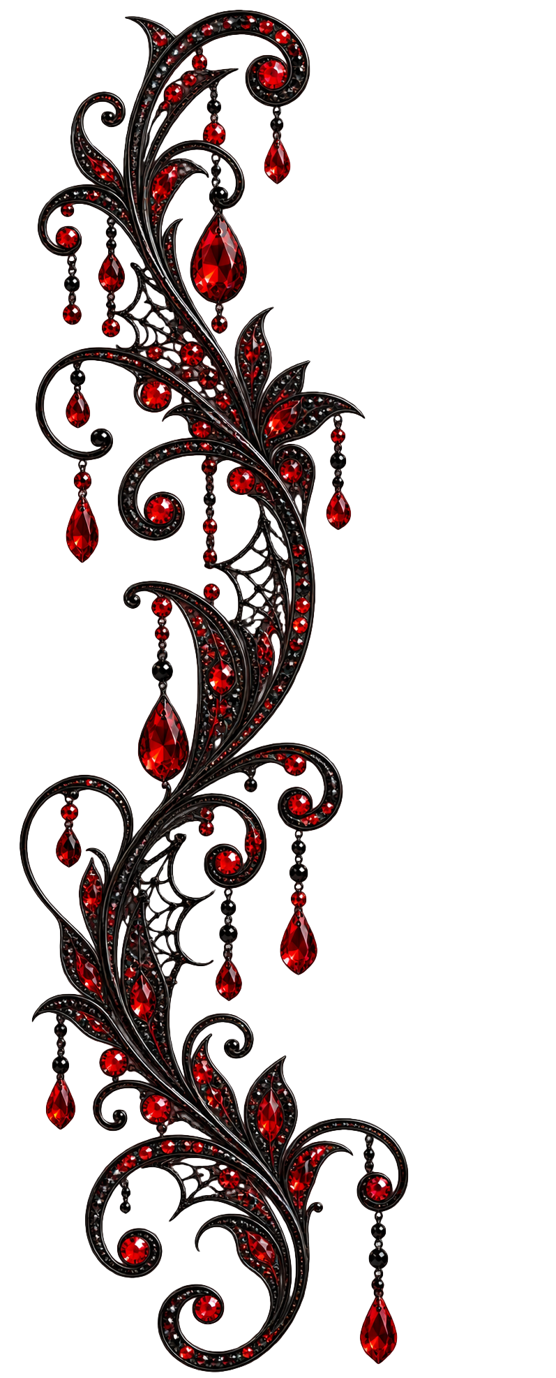Gothic Ruby Filigree Flourish