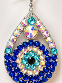 Sparkling Teardrop Evil Eye Earring